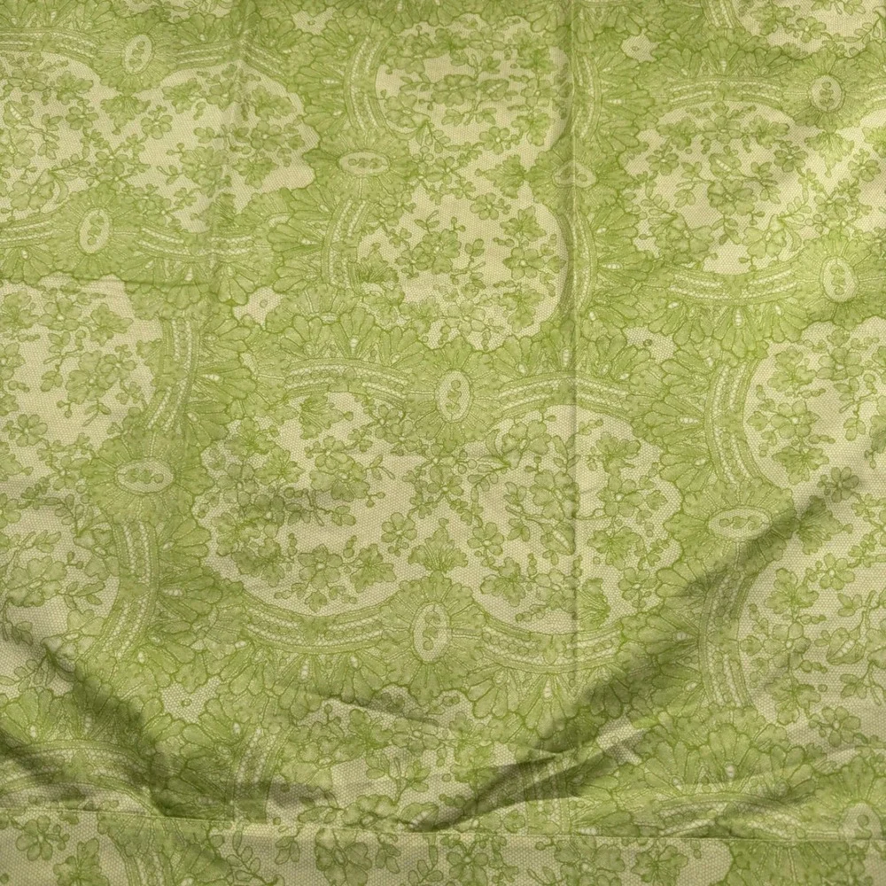 Christian Lacroix Tablecloth Green White Trompe-l'oeil Lace Paisley Cotton Italy